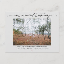 Soziale Distanzierung Hochzeitstag Grau Postkarte