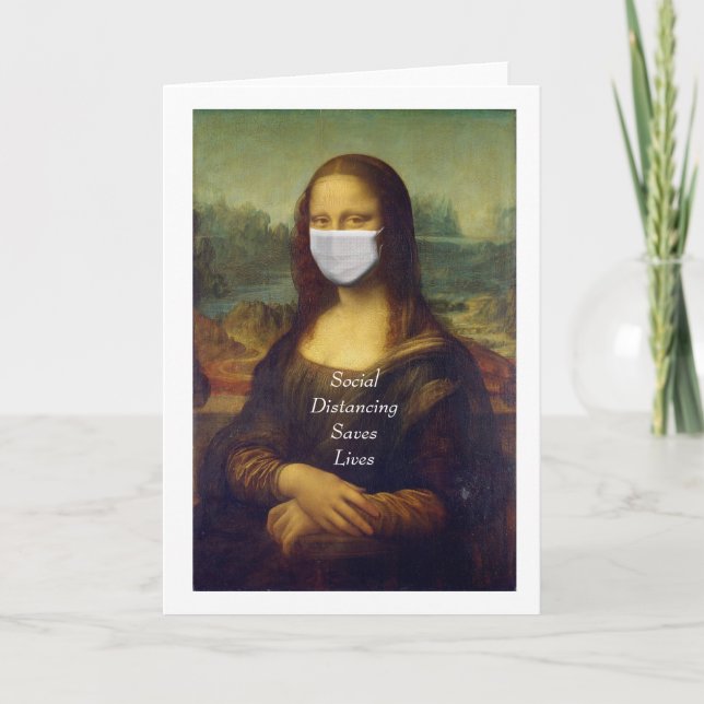 Soziale Distanzierung rette Leben Karte (Vorderseite)
