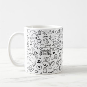 Soziale Doppel-Kunst Kaffeetasse