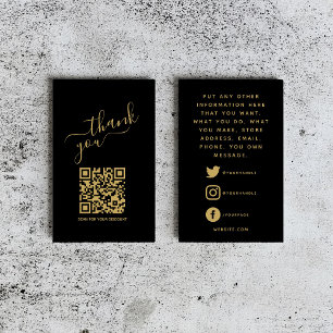 Soziale Logos QR-Code, Gold Luxus Dank einfügen Begleitkarte