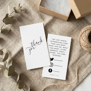 Soziale Logos, schwarz-weiße Bestellkarte. Begleitkarte