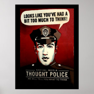 Soziale Medien denken Polizei Poster