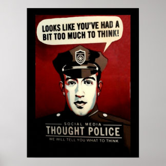 Soziale Medien denken Polizei Poster