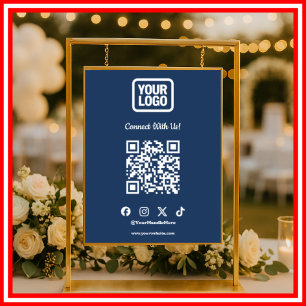 Soziale Medien Kontaktieren Sie uns Instagram Navy Poster