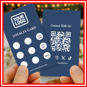 Soziale Medien Kontaktieren Sie uns Navy QR Treuek Visitenkarte
