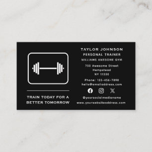 Soziale Medien Personal Trainer Fitness Trainer Visitenkarte