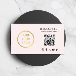 Soziale Medien QR-Code Fügen Sie Ihr Logo Pink hin Visitenkarte