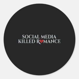 Soziale Medien töteten Romance Retro Valentine Runder Aufkleber