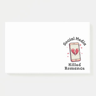 Soziale Medien töteten Romantik Post-it Klebezettel