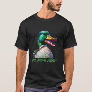 Soziale Medien verlassen - Lustige Ente quakt T-Shirt
