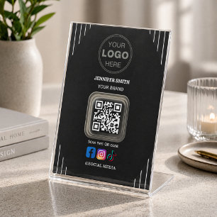 Soziale Medien Visitenkarte Instagram Facebook Q Sockelschild
