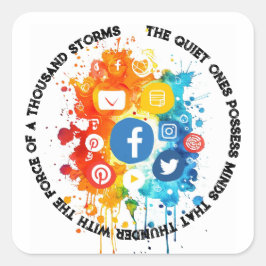 Soziale Netzwerk-Symbole, die ich zitiere: Stille Quadratischer Aufkleber