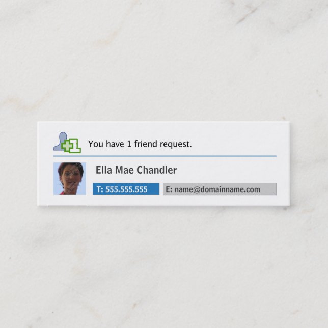 Soziale Netzwerke - Profil Visitenkarte (Vorderseite)