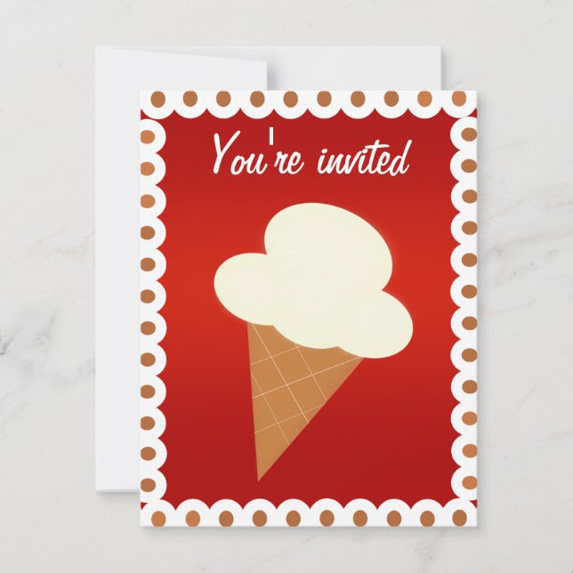 Soziale Party Einladung von Eiscreme (Vorderseite)