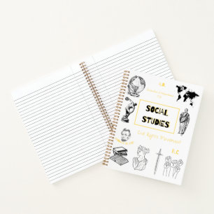 Soziale Studien zum Thema "Wide Ruled Notebook" Notizbuch