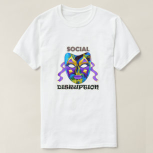 Soziale Zerrüttung kühne farbige Maske T-Shirt