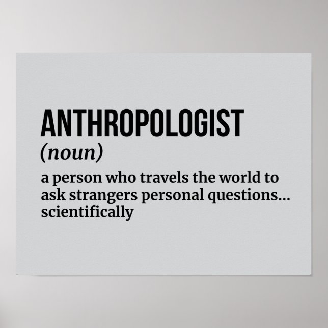 Sozialer Anthropologe - Funny Definition Poster (Vorne)