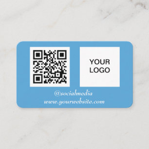 Sozialer Medien-QR-Code Blau Professionell Modern Visitenkarte