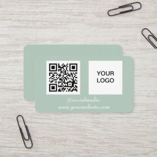 Sozialer Medien-QR-Code Sage Green Professional  Visitenkarte