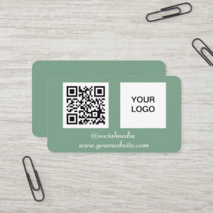 Sozialer Medien-QR-Code Sagegrün Professionell Visitenkarte