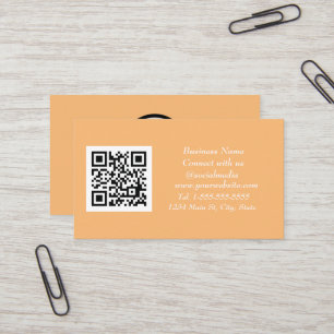 Sozialer Medien-QR-Code scannbar Orange Trendy Visitenkarte