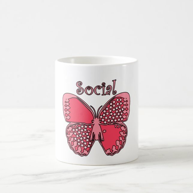 Sozialer Schmetterling Kaffeetasse (Mittel)