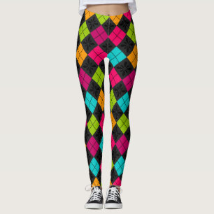 Soziales farbiges Raute-Muster Leggings