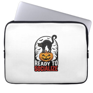 Soziales Halloween-Katz-gruselig-Party-Humor-Desig Laptopschutzhülle