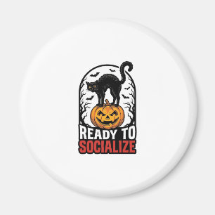 Soziales Halloween-Katz-gruselig-Party-Humor-Desig Magnet