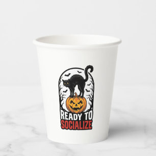 Soziales Halloween-Katz-gruselig-Party-Humor-Desig Pappbecher