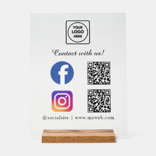 Soziales-Medien-QR-Acrylschild Acrylschild