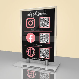 Soziales Medien-Schild   QR-Code Business Tischkar Tischnummer