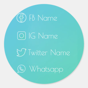 Soziales Netzwerk Cool! Runder Aufkleber