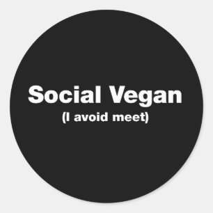 Soziales Vegane (ich vermeide Treffen) Runder Aufkleber