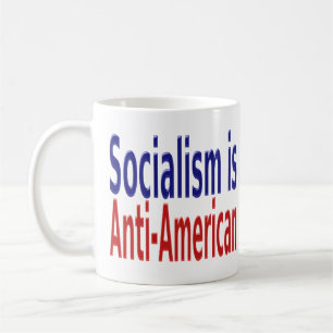Sozialismus ist antiamerikanisch mit rotem blauen  kaffeetasse