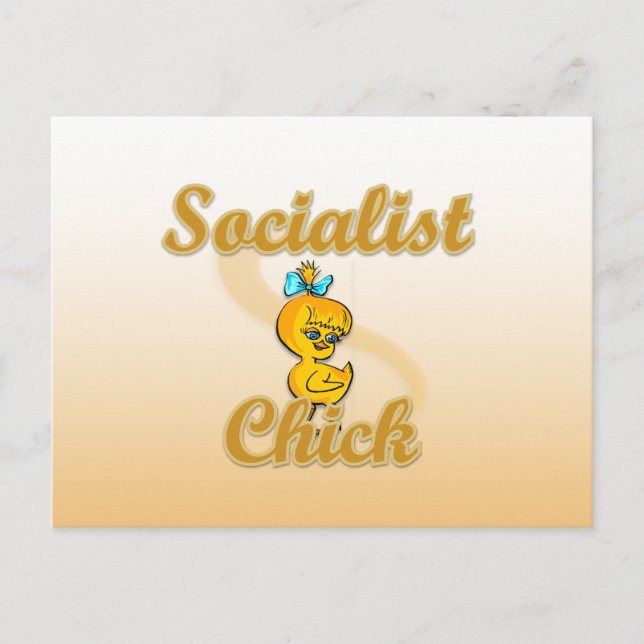 Sozialist Chick Postkarte (Vorderseite)