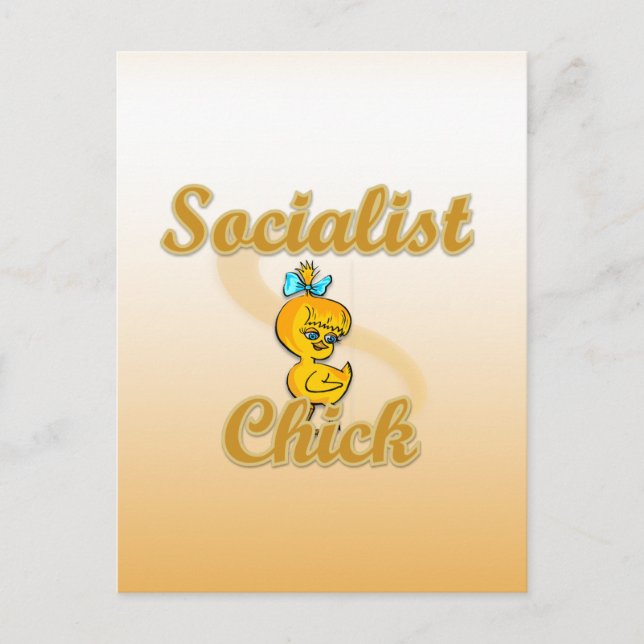 Sozialist Chick Postkarte (Vorderseite)