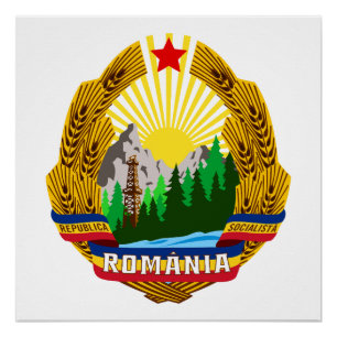 Sozialistische Republik Rumänien Emblem Wappen Kom Poster