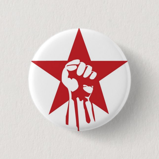 Sozialistischer Faust-Knopf Button (Vorderseite)