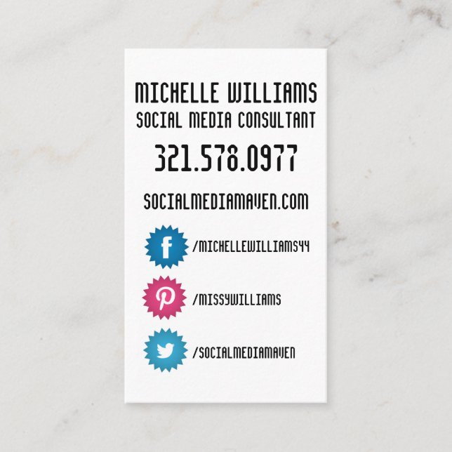 Sozialmedium-Visitenkarten Visitenkarte (Vorderseite)