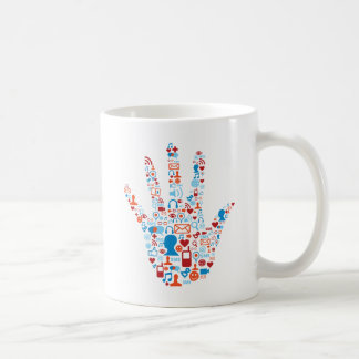Sozialnetz-Hand Tasse
