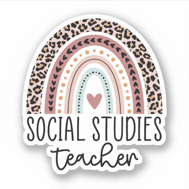 Sozialwissenschaften Lehrerin Regenbogen, Geschich Aufkleber (Vorderseite)