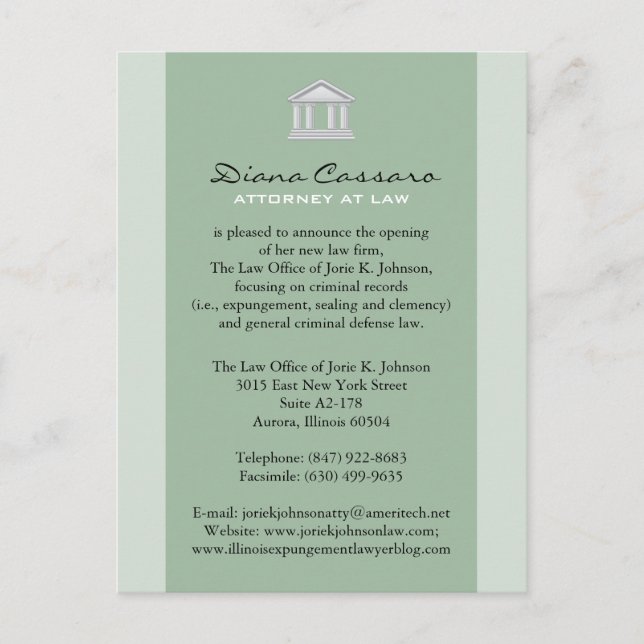 Sozietäts-Mitteilungs-Karten Ankündigungspostkarte (Vorderseite)