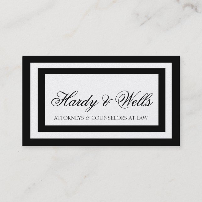 Sozietäts-Rechtsanwalt-Rechtsanwalts-Schwarzes Visitenkarte (Vorderseite)