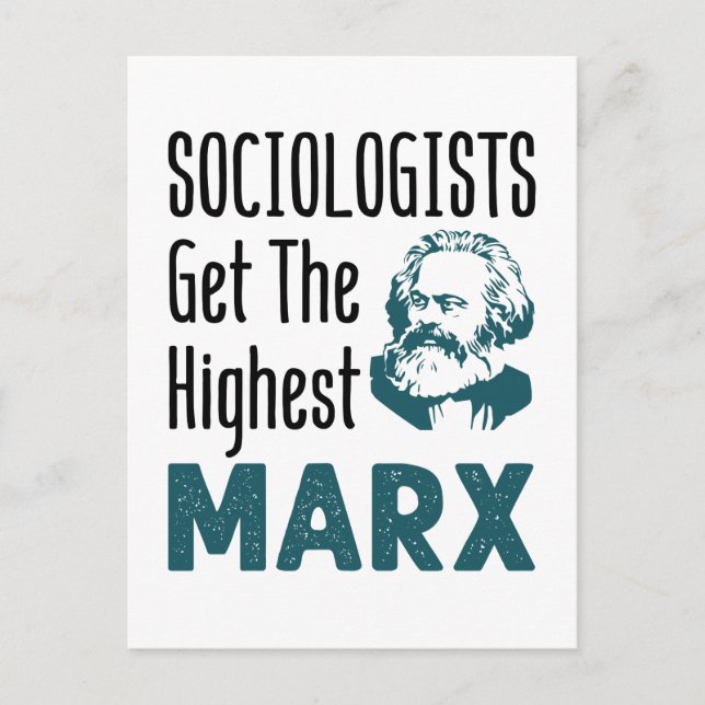 Soziologen bekommen die höchste Marx-Soziologie Postkarte (Vorderseite)