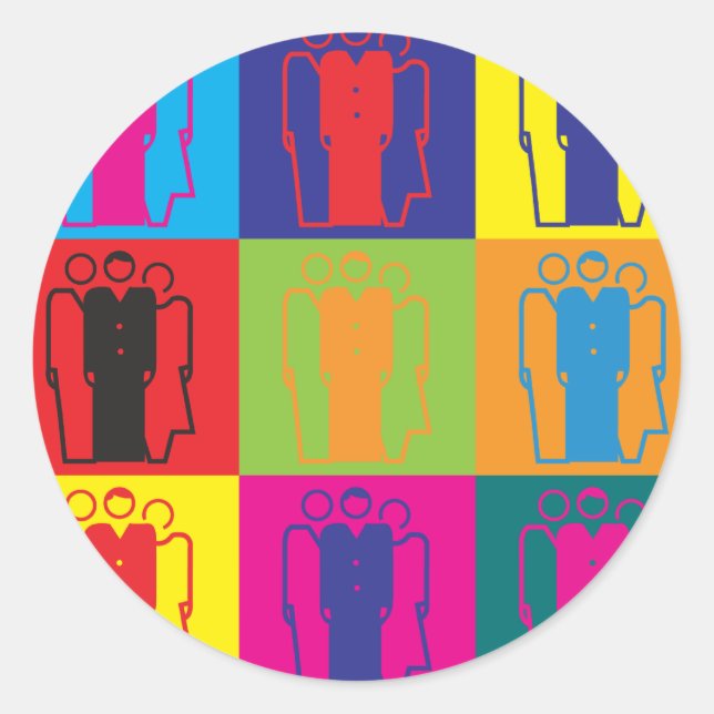 Soziologie Pop Art Runder Aufkleber (Vorderseite)