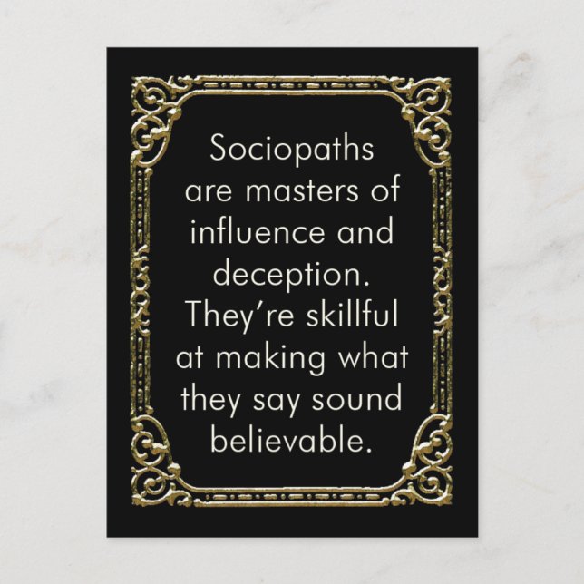 Soziopathischer Einfluss Postkarte, Mini-Kunst Postkarte (Vorderseite)