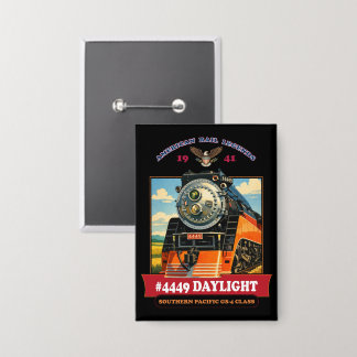 SP GS-4 Dampflokomotive Vintage Poster Button