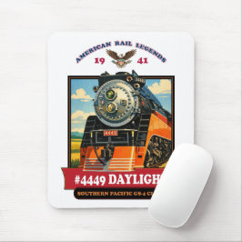 SP GS-4 Daylight 4449 Steam Locomotive Retro Print Mousepad