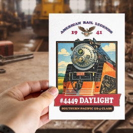 SP GS-4 Daylight 4449 Steam Locomotive Retro Print Postkarte